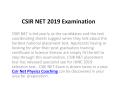 CSIR NET 2019 Examination PowerPoint PPT Presentation