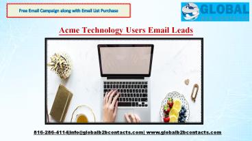 Acme Technology Users Email Leads