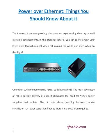 Power over Ethernet: Things You Should Know About it