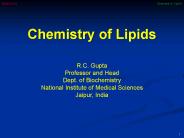 Chemistry of lipids