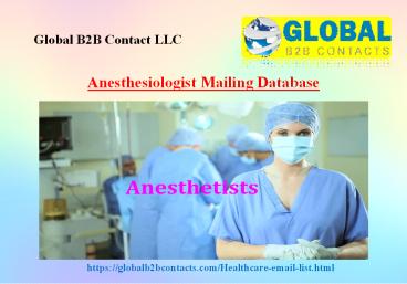 Anesthesiologist Mailing Database