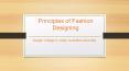 Principles of Fashion Design - Avantika University PowerPoint PPT Presentation