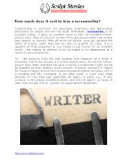 How much does it cost to hire a screenwriter?