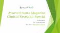 Ayurveda Magazine Clinical Research Special | Ayurveda Sutra PowerPoint PPT Presentation