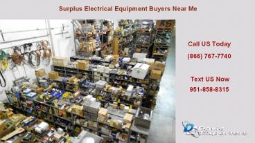 Surplus Electrical Equipment Buyers Near Me