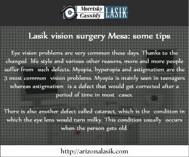 Lasik vision surgery Mesa: some tips