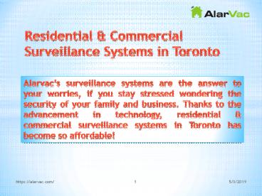 Residential & Commercial Surveillance Systems in Toronto
