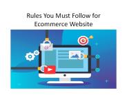 Rules You Must Follow for Ecommerce Website