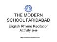 The Modern School English Rhyme Recitation Activity 2019 PowerPoint PPT Presentation