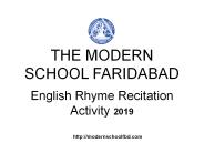 The Modern School English Rhyme Recitation Activity 2019