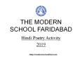 The Modern School Faridabad Hindi Poetry Activity 2019 PowerPoint PPT Presentation