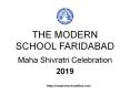The Modern School Faridabad Maha Shivratri Celebration 2019 PowerPoint PPT Presentation