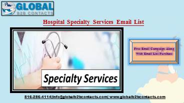 Hospital Specialty Services Email Leads