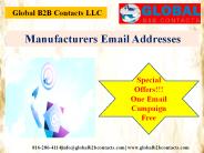 Manufacturers Email Addresses
