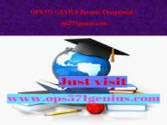 OPS 571 GENIUS Become Exceptional / ops571genius.com