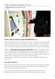 Cybercriminals Repurposing ATM EMV Malware