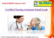 Certified Nursing Assistants Email Leads