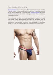 A brief discussion on men’s g-strings