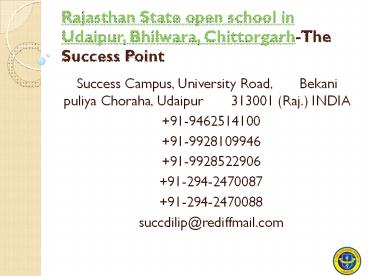Rajasthan State open school in Udaipur, Bhilwara, Chittorgarh-The Success Point