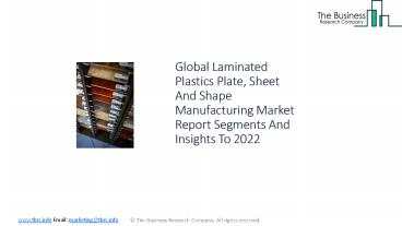 Global Laminated Plastics Plate, Sheet And Shape Manufacturing Market
