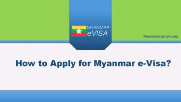 Myanmar e-Visa