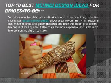TOP 10 BEST MEHNDI DESIGN IDEAS FOR BRIDES-TO-BE