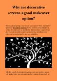 Why are decorative screens a good makeover option? PowerPoint PPT Presentation