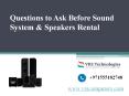 Speakers Rental Dubai - Sound System for Rent - VRS Technologies PowerPoint PPT Presentation