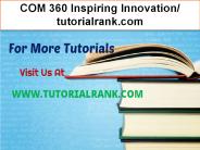 COM 360 Inspiring Innovation- tutorialrank.com