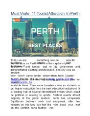Must Visited 11 Tourist Attractions In Perth