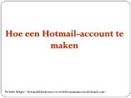 Hoe het Microsoft Hotmail-account te maken?