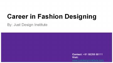 Career in fashion designing