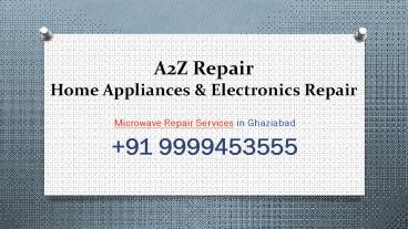 Microwave Repair Services in Ghaziabad