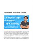 3 Simple Steps To Define Top 5 Priority PowerPoint PPT Presentation