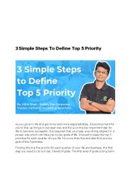 3 Simple Steps To Define Top 5 Priority