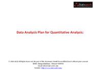 Data Analysis Plan for Quantitative Analysis: