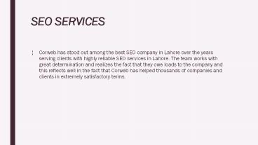 Seo Services in Lahore