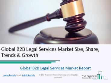 B2B Legal Services Global Market Report