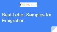 Best Letter Samples for Emigration