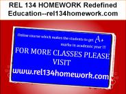 REL 134 HOMEWORK Redefined Education--rel134homework.com
