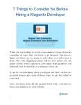 7 Things to Consider for Before Hiring a Magento Developer PowerPoint PPT Presentation