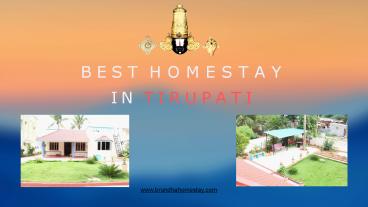 best homestay in thirupathi
