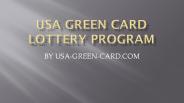 USA GREEN CARD LOTTERY PROGRAM