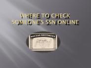 Where to Check Someone's SSN Online