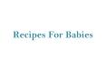 Baby Health Information PowerPoint PPT Presentation