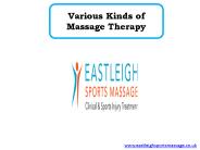 Various Kinds of Massage Therapy