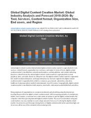 Global Digital content creation market