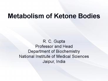 Metabolism of ketone bodies