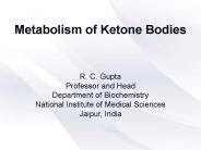 Metabolism of ketone bodies