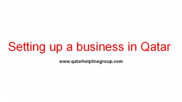 Business setup in Qatar